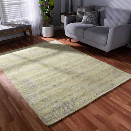 BAXTON STUDIO Leora Modern and Contemporary Lime Green and Grey Hand-Tufted Viscose Blend Area Rug 188-11833-ZORO
